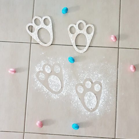 Easter Bunny Footprint Stencil
